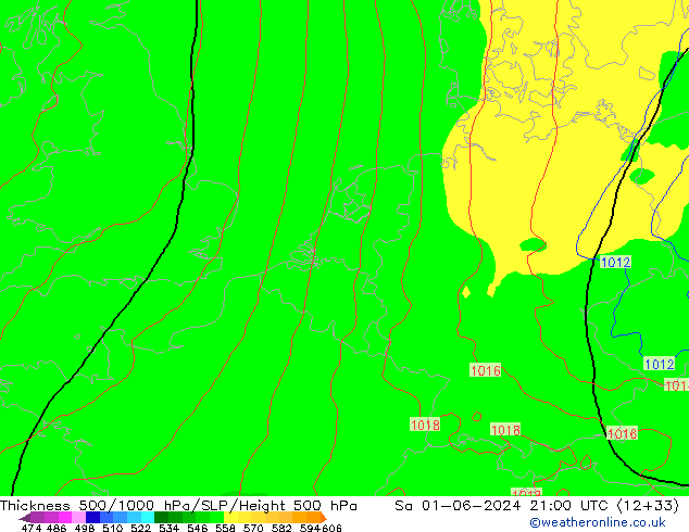 500-1000 hPa Kalınlığı ECMWF Cts 01.06.2024 21 UTC