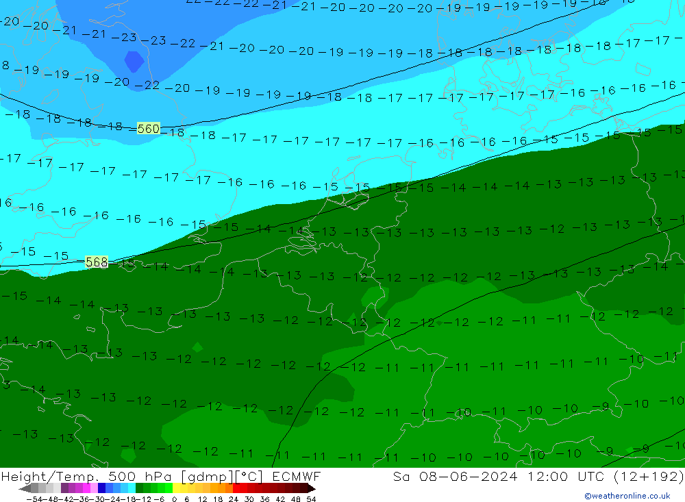 Z500/Rain (+SLP)/Z850 ECMWF So 08.06.2024 12 UTC