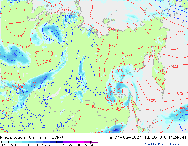 Z500/Rain (+SLP)/Z850 ECMWF вт 04.06.2024 00 UTC