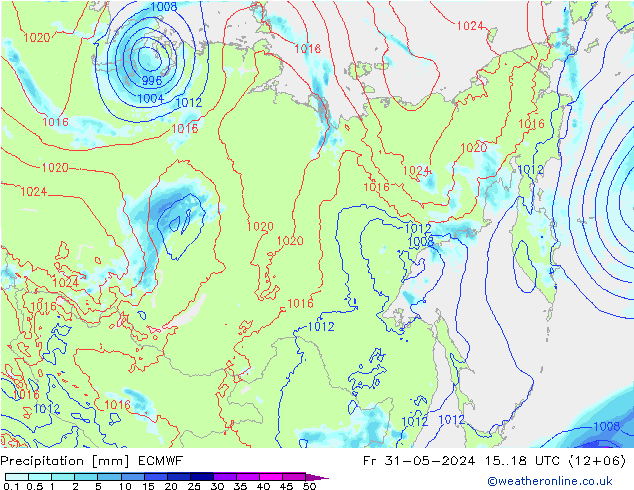 Neerslag ECMWF vr 31.05.2024 18 UTC