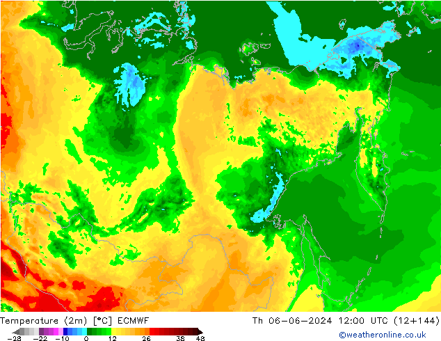 Temperaturkarte (2m) ECMWF Do 06.06.2024 12 UTC
