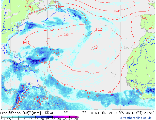 Precipitação (6h) ECMWF Ter 04.06.2024 00 UTC