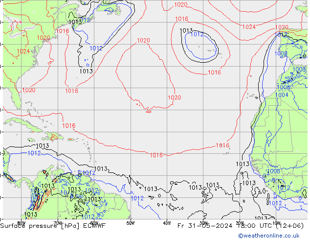 ciśnienie ECMWF pt. 31.05.2024 18 UTC