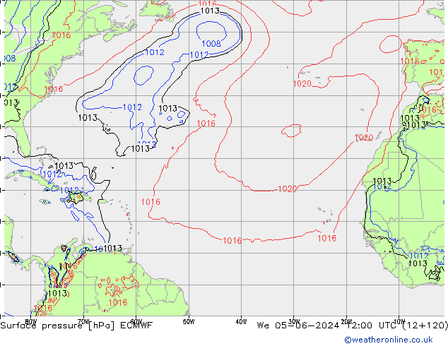 pression de l'air ECMWF mer 05.06.2024 12 UTC