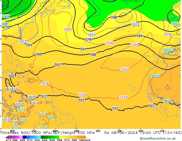 500-1000 hPa Kalınlığı ECMWF Cts 08.06.2024 12 UTC