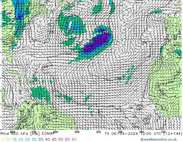 Wind 950 hPa ECMWF Th 06.06.2024 12 UTC