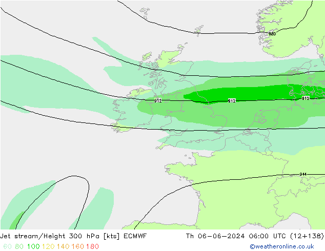 Prąd strumieniowy ECMWF czw. 06.06.2024 06 UTC