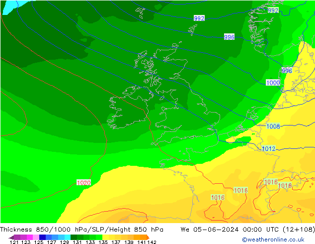 Thck 850-1000 hPa ECMWF  05.06.2024 00 UTC