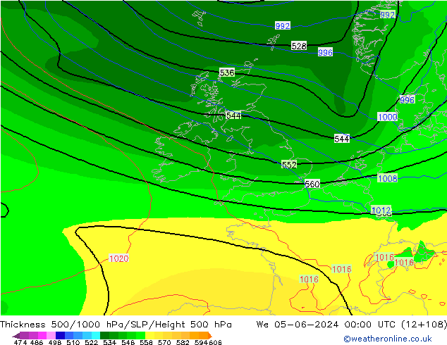 Thck 500-1000hPa ECMWF  05.06.2024 00 UTC