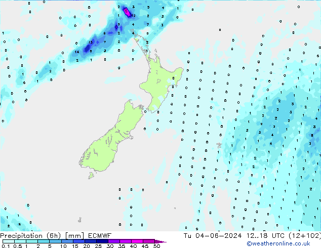 Z500/Rain (+SLP)/Z850 ECMWF Tu 04.06.2024 18 UTC