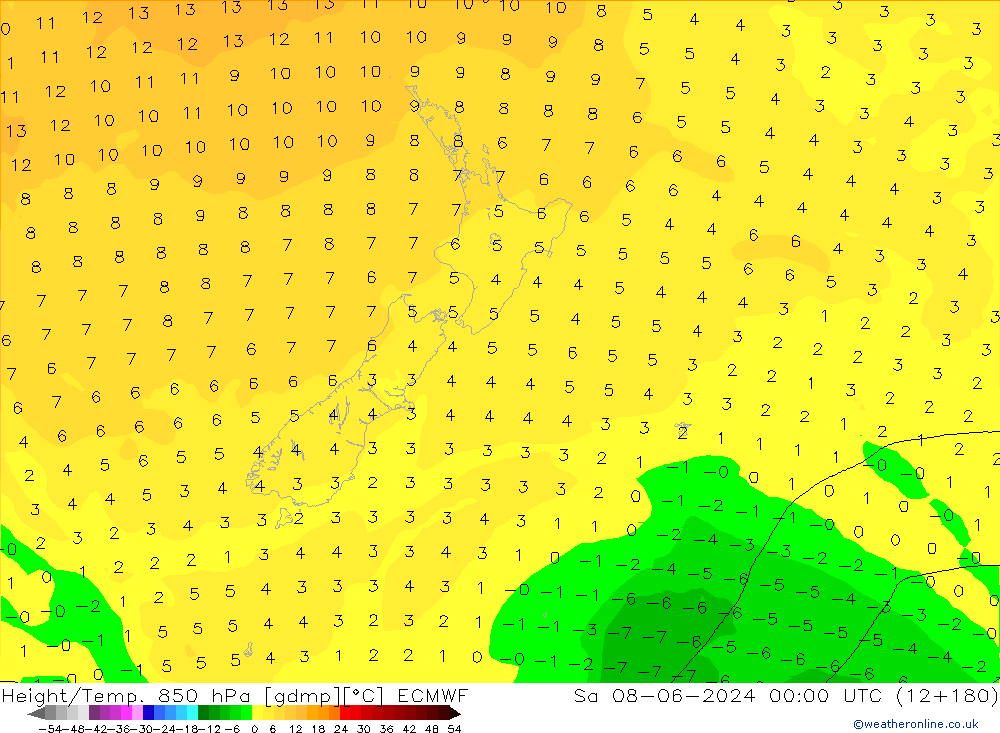 Z500/Rain (+SLP)/Z850 ECMWF sab 08.06.2024 00 UTC