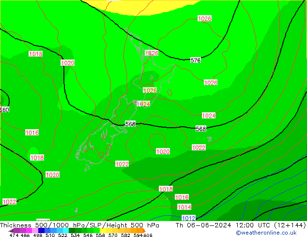 Thck 500-1000hPa ECMWF Th 06.06.2024 12 UTC