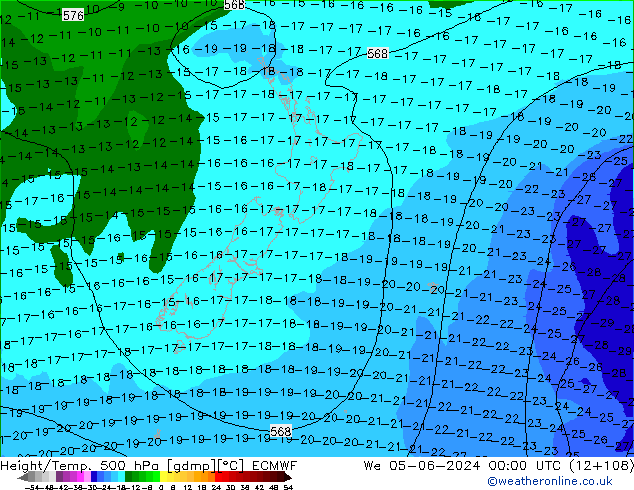 Z500/Rain (+SLP)/Z850 ECMWF śro. 05.06.2024 00 UTC