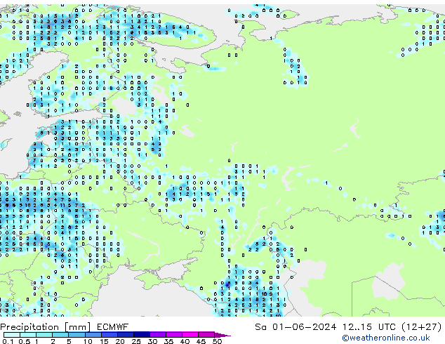 Precipitation ECMWF Sa 01.06.2024 15 UTC