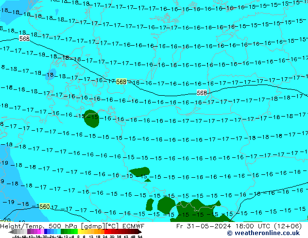 Z500/Rain (+SLP)/Z850 ECMWF Fr 31.05.2024 18 UTC