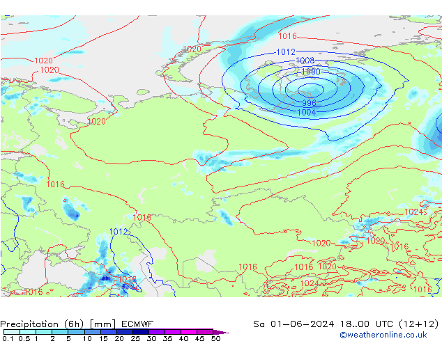 Z500/Rain (+SLP)/Z850 ECMWF So 01.06.2024 00 UTC