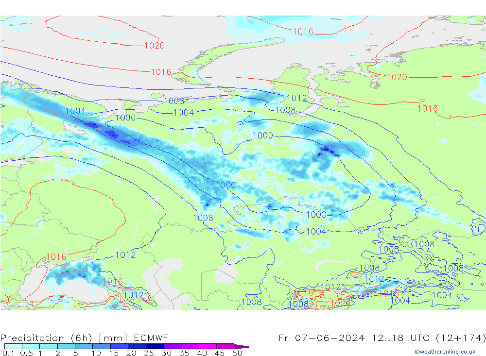Z500/Regen(+SLP)/Z850 ECMWF vr 07.06.2024 18 UTC