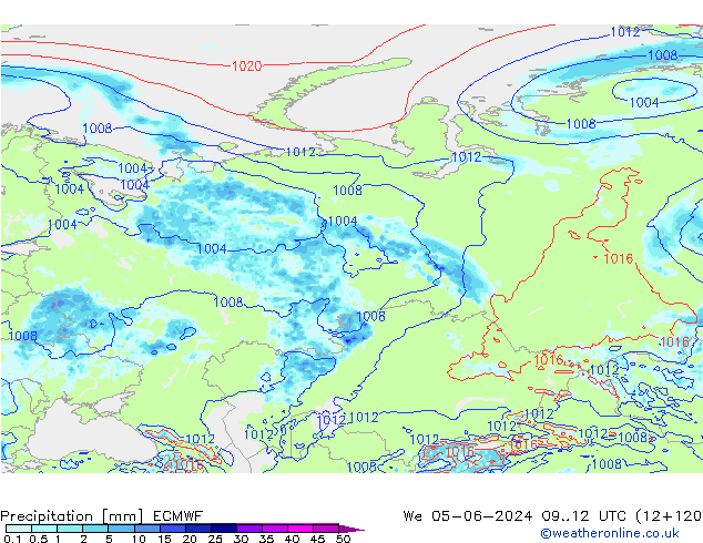 Precipitazione ECMWF mer 05.06.2024 12 UTC