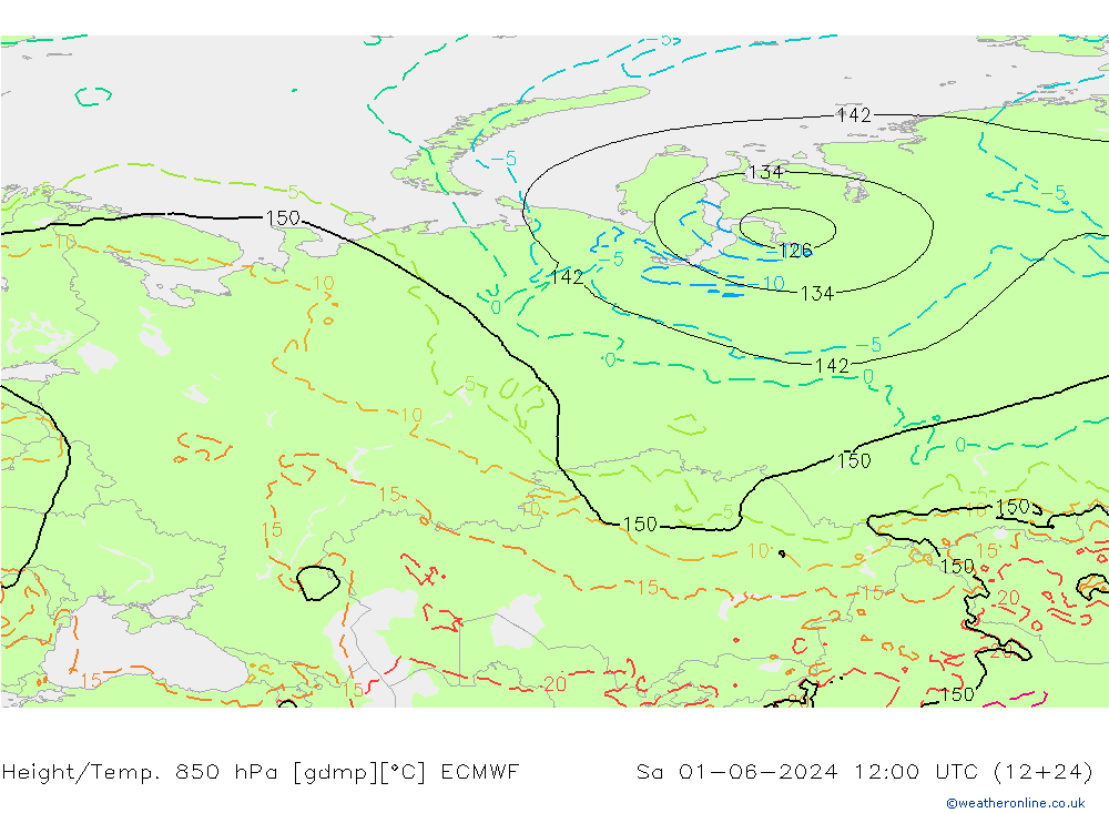 Z500/Rain (+SLP)/Z850 ECMWF  01.06.2024 12 UTC