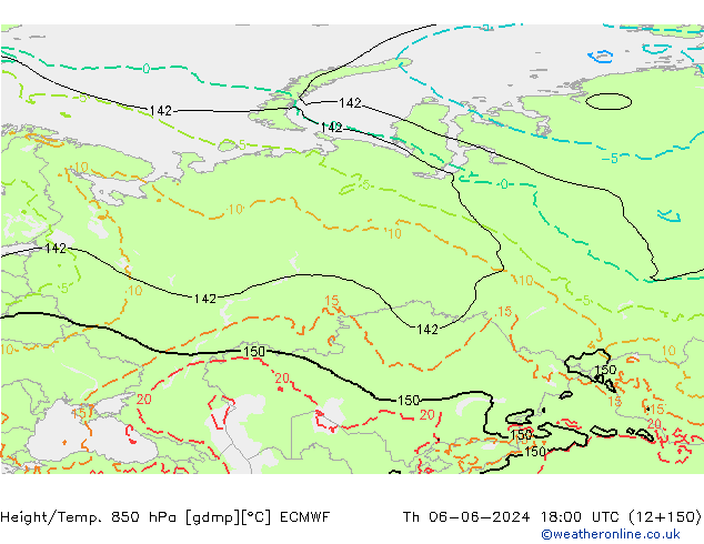 Z500/Rain (+SLP)/Z850 ECMWF Čt 06.06.2024 18 UTC