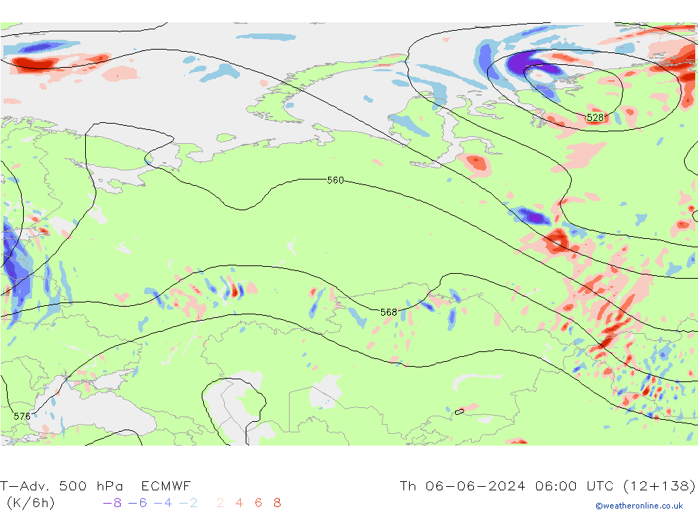 T-Adv. 500 hPa ECMWF  06.06.2024 06 UTC