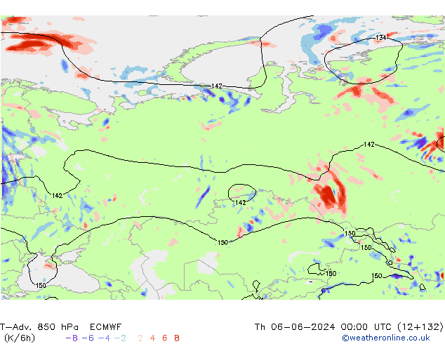 T-Adv. 850 hPa ECMWF do 06.06.2024 00 UTC