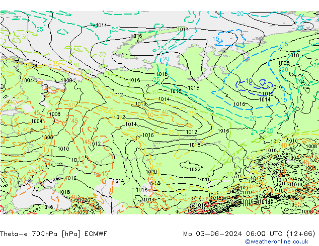 Theta-e 700hPa ECMWF ma 03.06.2024 06 UTC