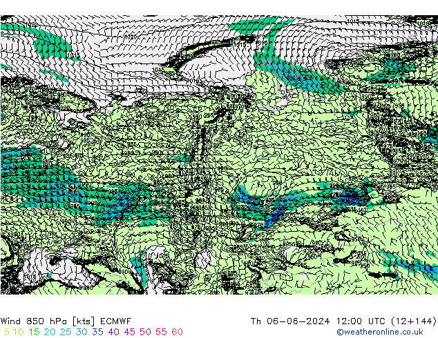 Wind 850 hPa ECMWF Th 06.06.2024 12 UTC