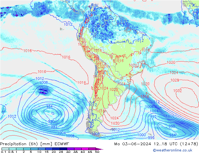 Z500/Rain (+SLP)/Z850 ECMWF Mo 03.06.2024 18 UTC