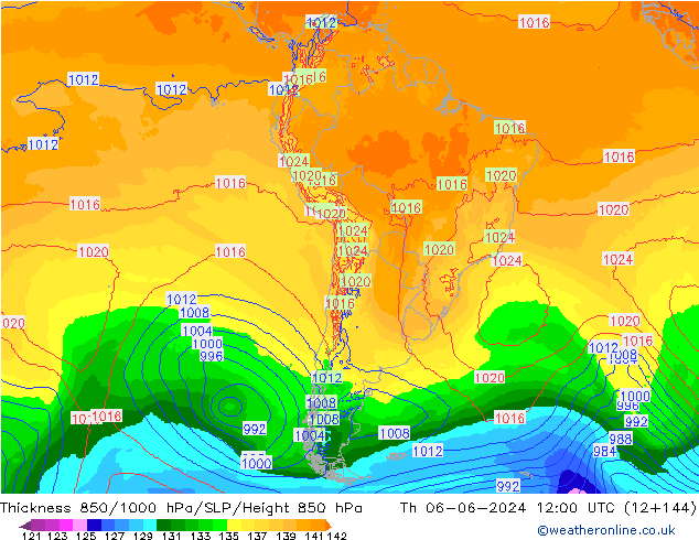 Thck 850-1000 hPa ECMWF  06.06.2024 12 UTC