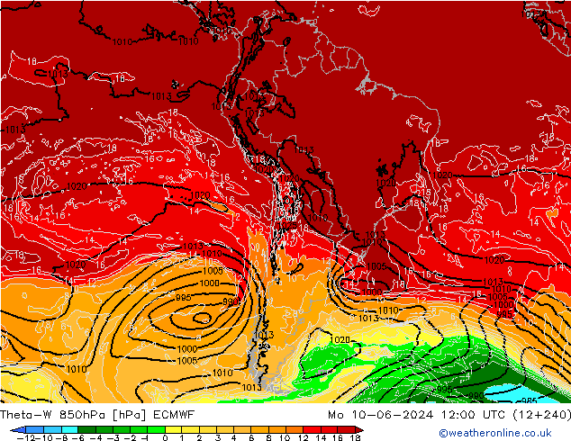 Theta-W 850hPa ECMWF Mo 10.06.2024 12 UTC