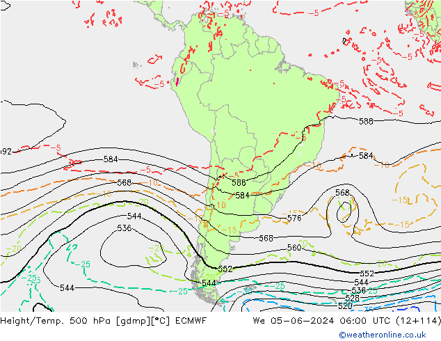 Z500/Rain (+SLP)/Z850 ECMWF St 05.06.2024 06 UTC