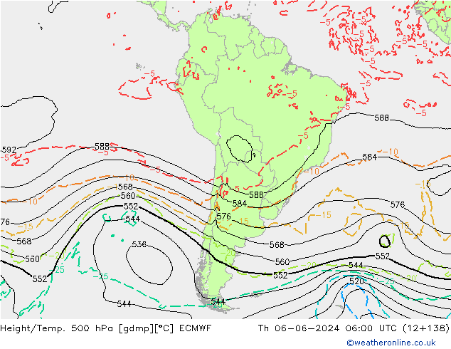 Z500/Rain (+SLP)/Z850 ECMWF czw. 06.06.2024 06 UTC