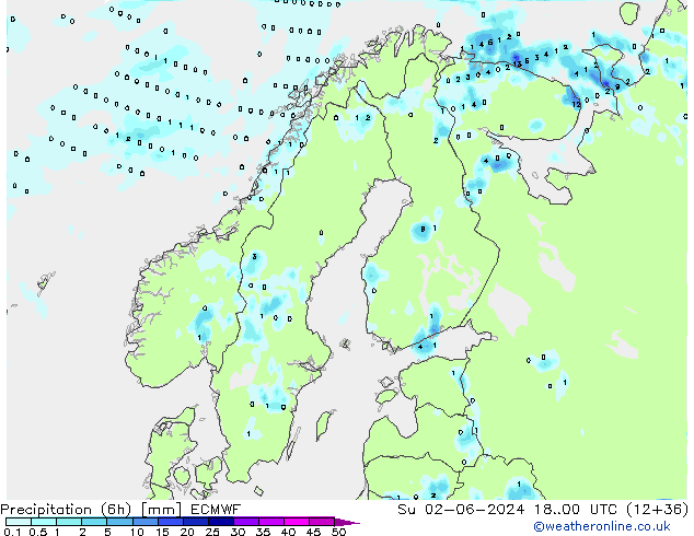 Z500/Rain (+SLP)/Z850 ECMWF Dom 02.06.2024 00 UTC