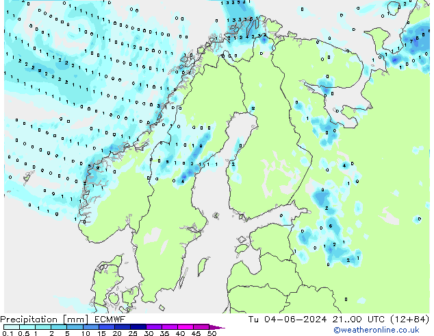 Precipitation ECMWF Tu 04.06.2024 00 UTC