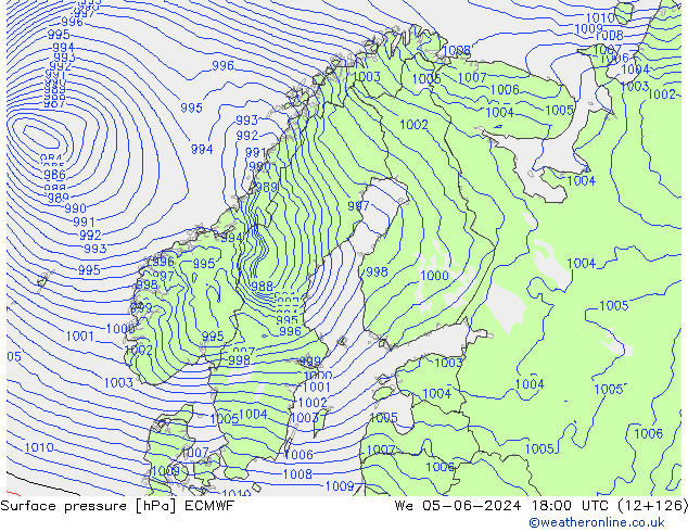 ciśnienie ECMWF śro. 05.06.2024 18 UTC