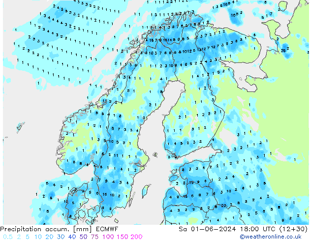 Toplam Yağış ECMWF Cts 01.06.2024 18 UTC