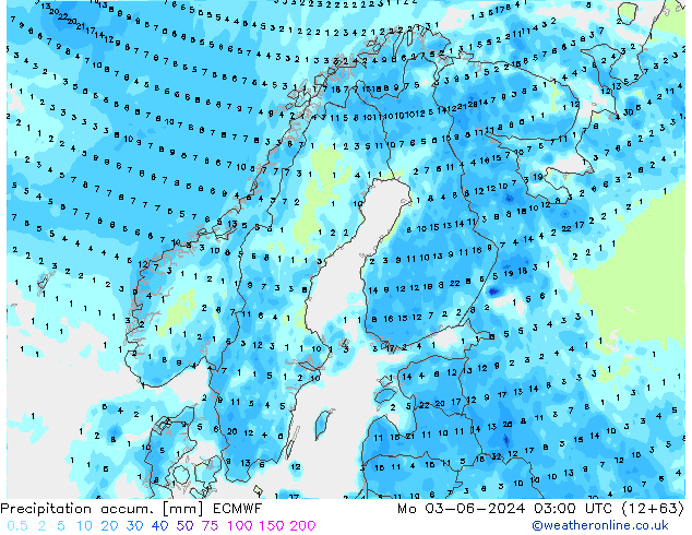 Totale neerslag ECMWF ma 03.06.2024 03 UTC