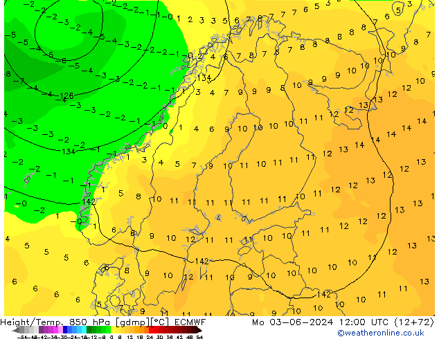 Z500/Rain (+SLP)/Z850 ECMWF Seg 03.06.2024 12 UTC