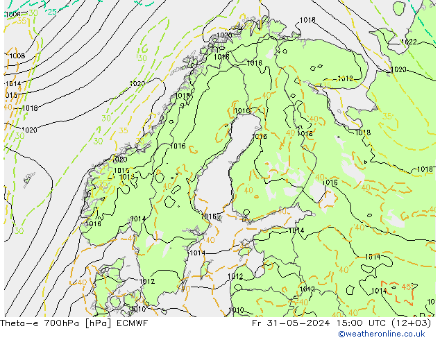 Theta-e 700hPa ECMWF vr 31.05.2024 15 UTC