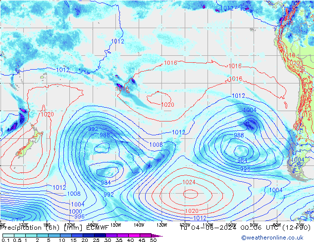 Z500/Rain (+SLP)/Z850 ECMWF Tu 04.06.2024 06 UTC