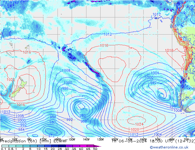 Z500/Rain (+SLP)/Z850 ECMWF Qui 06.06.2024 00 UTC