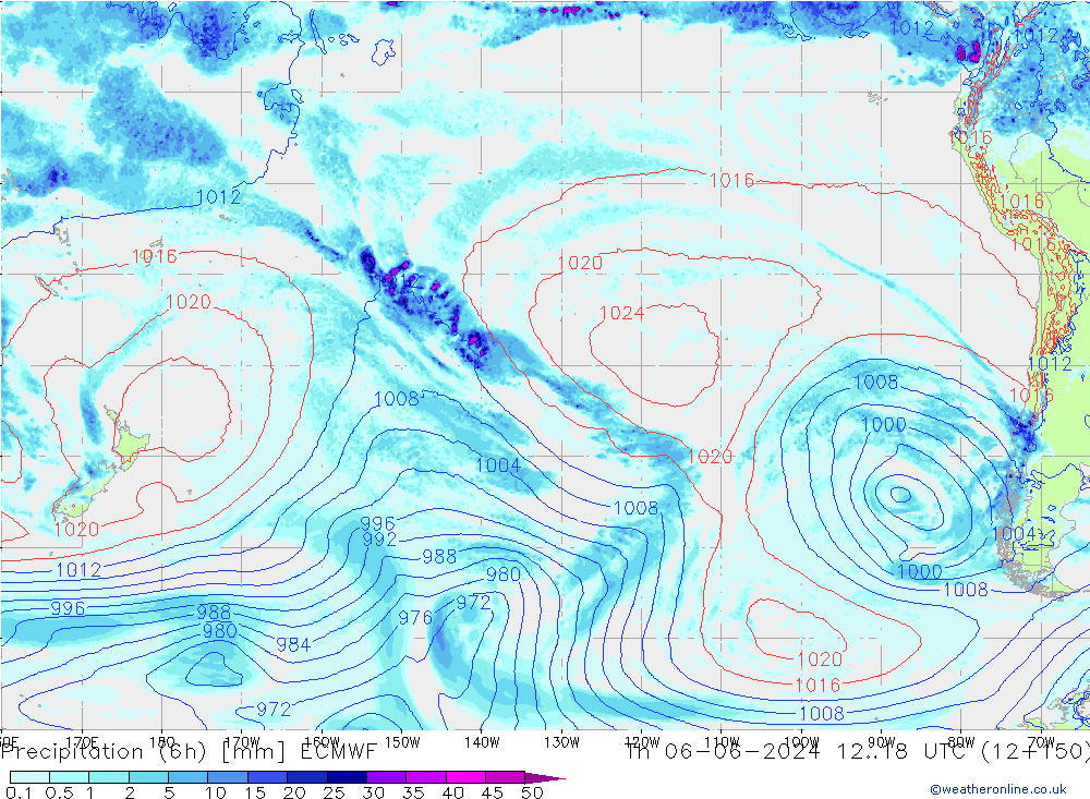 Z500/Rain (+SLP)/Z850 ECMWF Th 06.06.2024 18 UTC