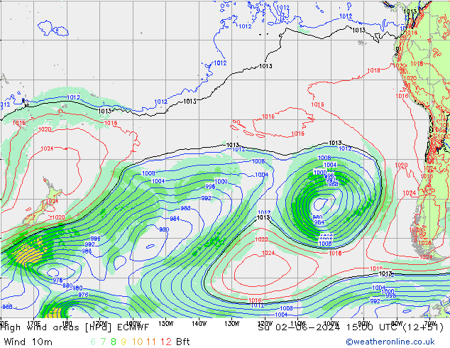High wind areas ECMWF Вс 02.06.2024 15 UTC