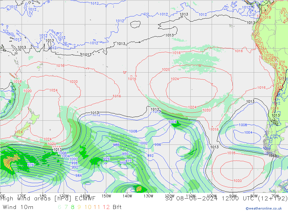 Windvelden ECMWF za 08.06.2024 12 UTC