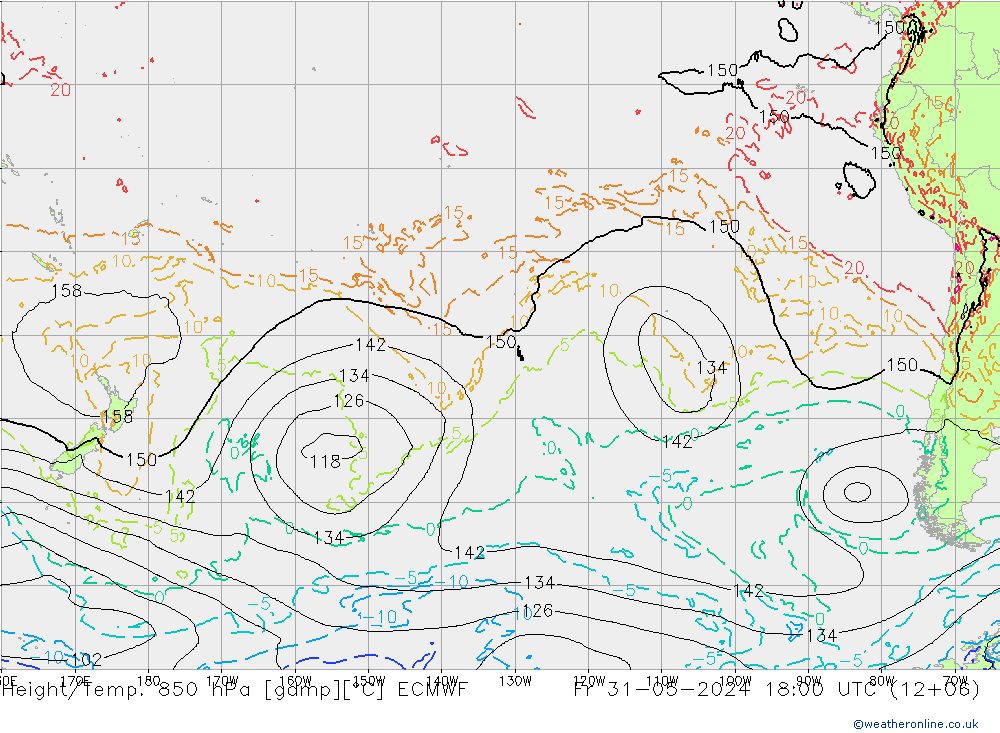 Z500/Rain (+SLP)/Z850 ECMWF Fr 31.05.2024 18 UTC