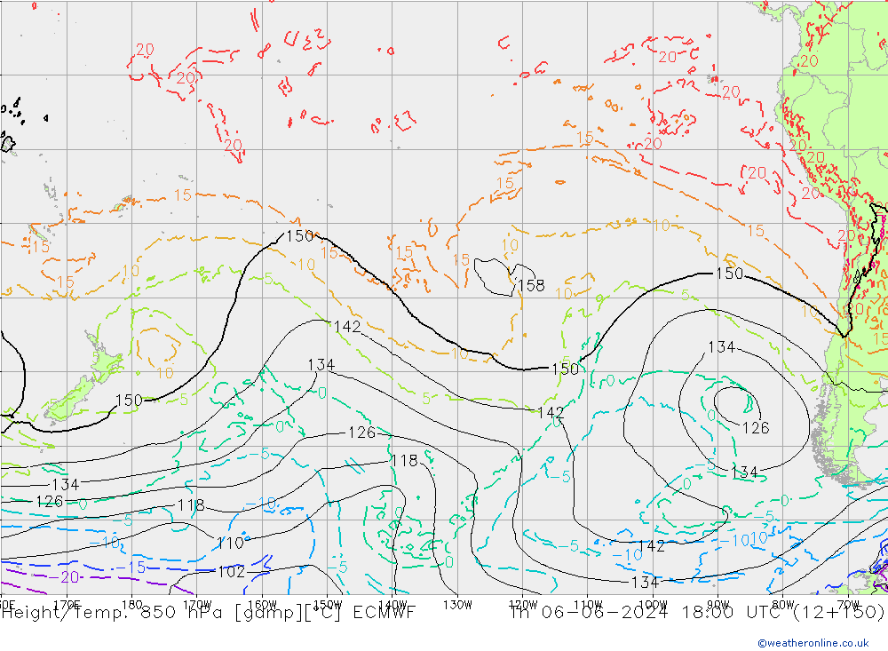 Z500/Rain (+SLP)/Z850 ECMWF Th 06.06.2024 18 UTC