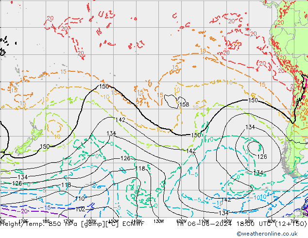 Z500/Rain (+SLP)/Z850 ECMWF czw. 06.06.2024 18 UTC