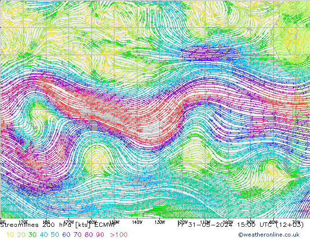 Streamlines 200 hPa ECMWF Fr 31.05.2024 15 UTC