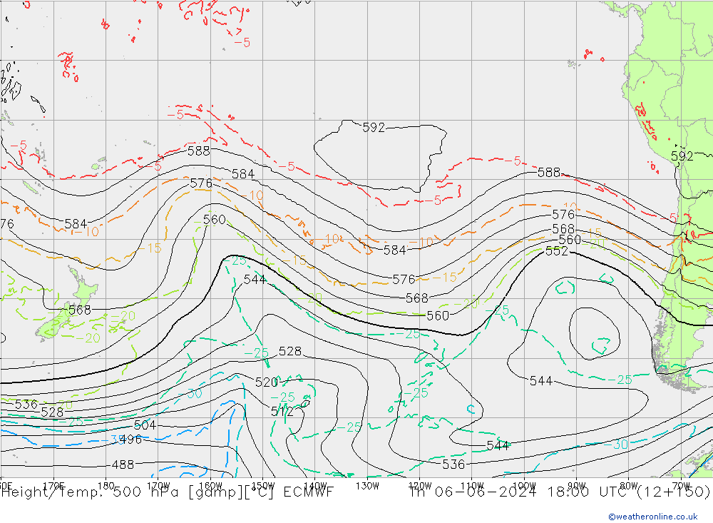 Z500/Rain (+SLP)/Z850 ECMWF Th 06.06.2024 18 UTC